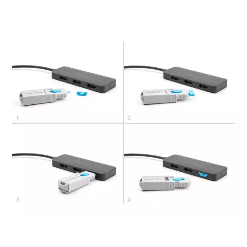 DeLOCK HDMI prievadų blokatorių rinkinys 4 vnt. + atrakinimo įrankis, HDMI lizdams