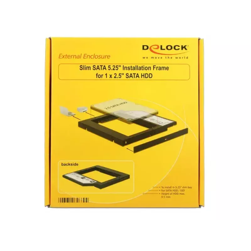 DeLOCK 62669 13.3 cm (5.25 colio) rėmelis 2,5 inch SATA kietajam diskui