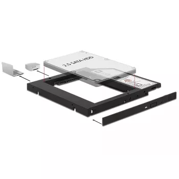 DeLOCK 62669 13.3 cm (5.25 colio) rėmelis 2,5 inch SATA kietajam diskui