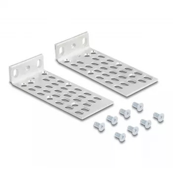 Montavimo komplektas DeLOCK 66236 Universal Rack Mounting Set 2 vnt sidabrinis metalas