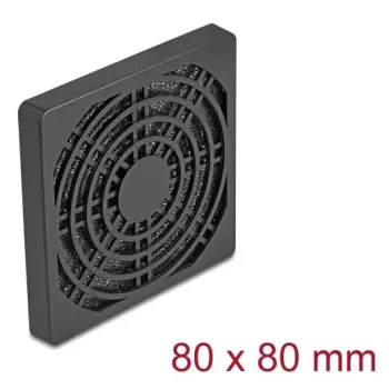 Grotelė ventiliatoriui DELOCK 67311, ABS, juoda, 87×87 mm, tvirtinimo atstumas 71.5×71.5 mm