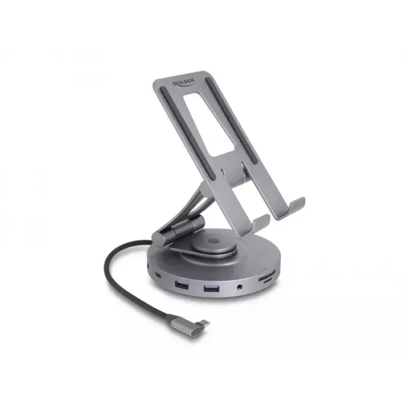 DeLOCK planšetės ir nešiojamojo kompiuterio dokavimo stotelė 4K HDMI USB Hub SD Micro SD PD 3.0