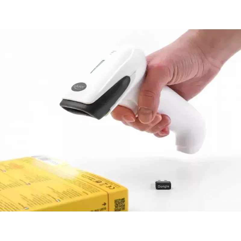 Nešiojamas brūkšninių kodų skaitytuvas DeLOCK 90587 1D 2D belaidis Bluetooth USB baltas