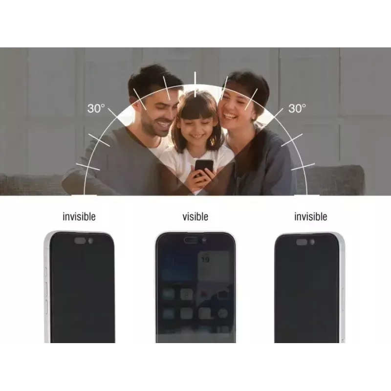 Privatumo grūdinto stiklo ekrano/nugaros apsauga Apple iPhone 16 — DELOCK 81281, atspari smūgiams ir įbrėžimams, juoda/permatoma, 1 vnt.
