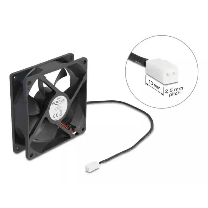DELOCK Kompiuterio korpuso ventiliatorius 92 mm 5 V DC rutulinis guolis 1,02 m³/h juodas (67291)