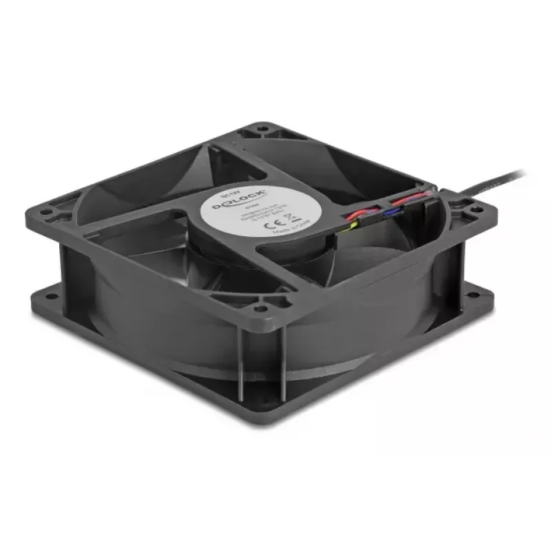 Ventiliatorius DELOCK 67298 120 mm juodas 12 V DC 3,53 m³/h
