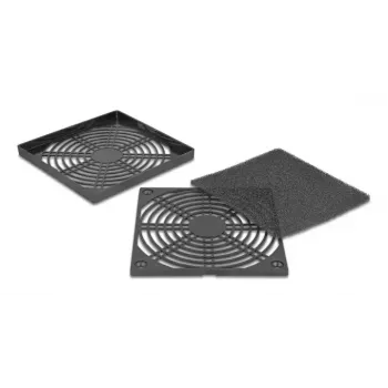 Ventiliatoriaus grotelės DELOCK 67313, juodos ABS, 125×125 mm, tvirtinimo atstumas 105×105 mm