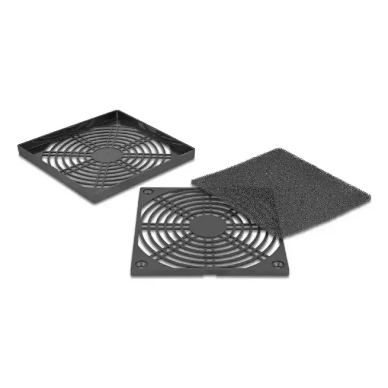 Ventiliatoriaus grotelės DELOCK 67313, juodos ABS, 125×125 mm, tvirtinimo atstumas 105×105 mm