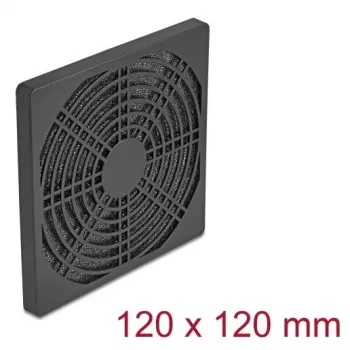 Ventiliatoriaus grotelės DELOCK 67313, juodos ABS, 125×125 mm, tvirtinimo atstumas 105×105 mm