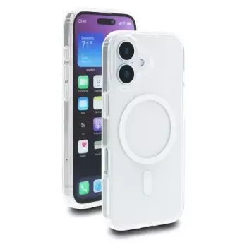 Apsauginis dėklas DELOCK iPhone 17 – permatomas baltas, MagSafe suderinamas, iki 16 cm (6,3 inch) ekranui