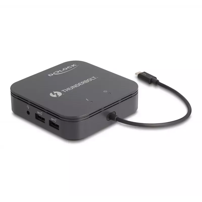 DeLOCK Thunderbolt 3 Mini Dock stotelė su 8K DisplayPort, HDMI, USB, LAN, garsu ir PD 3.0