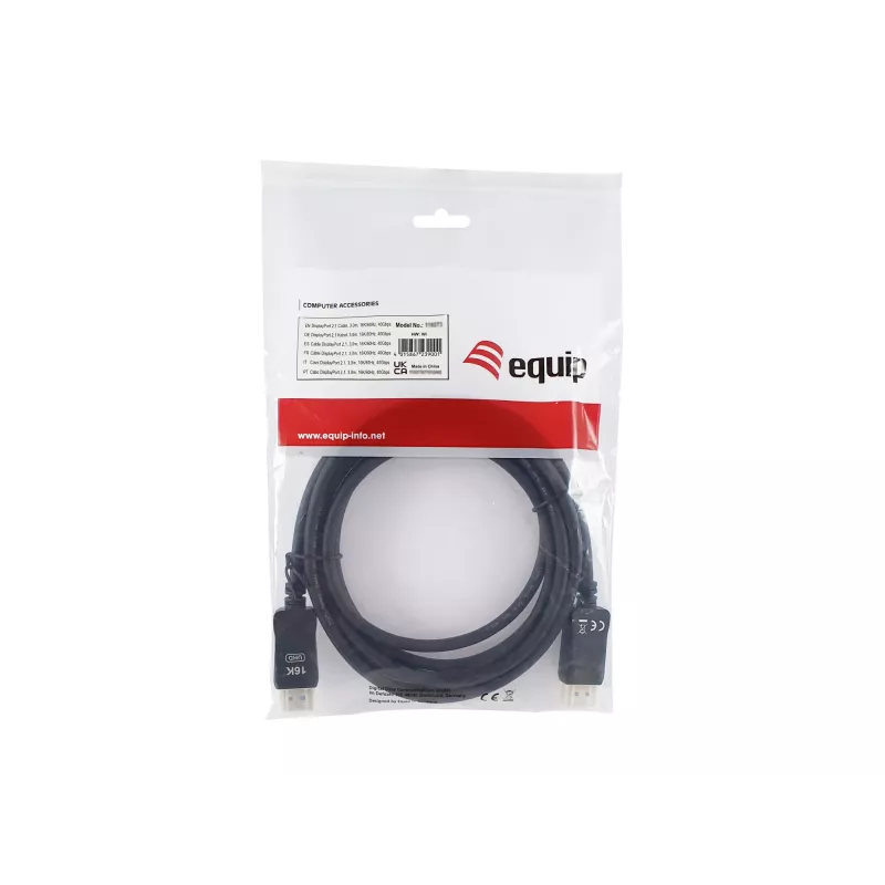 EQUIP 119274 DisplayPort kabelis 5 m, DisplayPort–DisplayPort, juodas