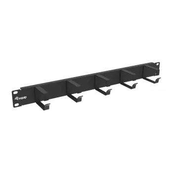 Equip 19 colių kabelių tvarkymo skydelis 1U su 5 metaliniais laikikliais, juodas