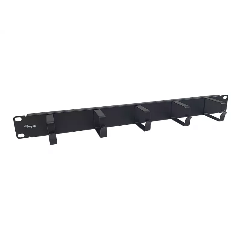 Equip 19 colių kabelių tvarkymo skydelis 1U su 5 metaliniais laikikliais, juodas