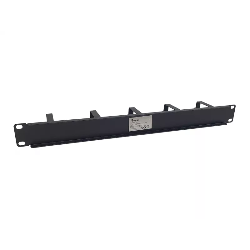 Equip 19 colių kabelių tvarkymo skydelis 1U su 5 metaliniais laikikliais, juodas