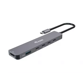 Equip USB-C 6 viename universalus adapteris, HDMI 4K/30Hz, USB-C x 4, USB-A x 1, 5Gbps, 100W USB PD