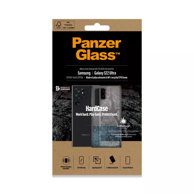 PanzerGlass® HardCase Samsung Galaxy S22 Ultra 5G – Smokey Black