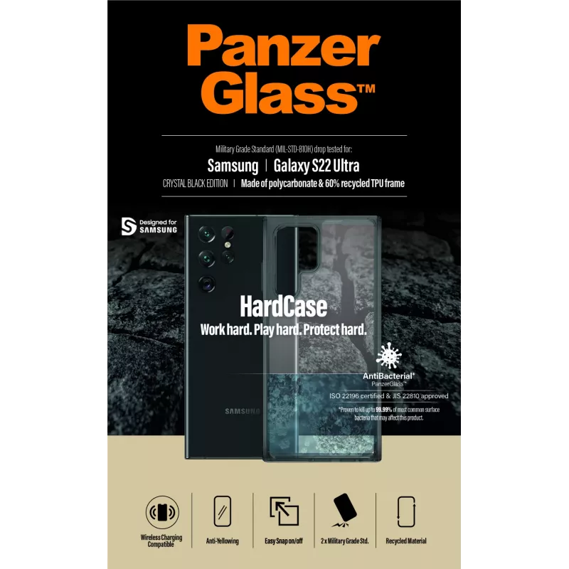 PanzerGlass® HardCase Samsung Galaxy S22 Ultra 5G – Smokey Black