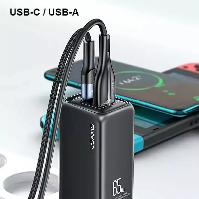 Įkroviklis usams T47 USB / USB‑C 65W PD Greitasis Įkrovimas