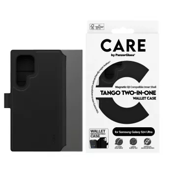 PanzerGlass CARE Feature Case Tango Two-in-One Wallet dėklas Samsung Galaxy S24 Ultra, permatomas