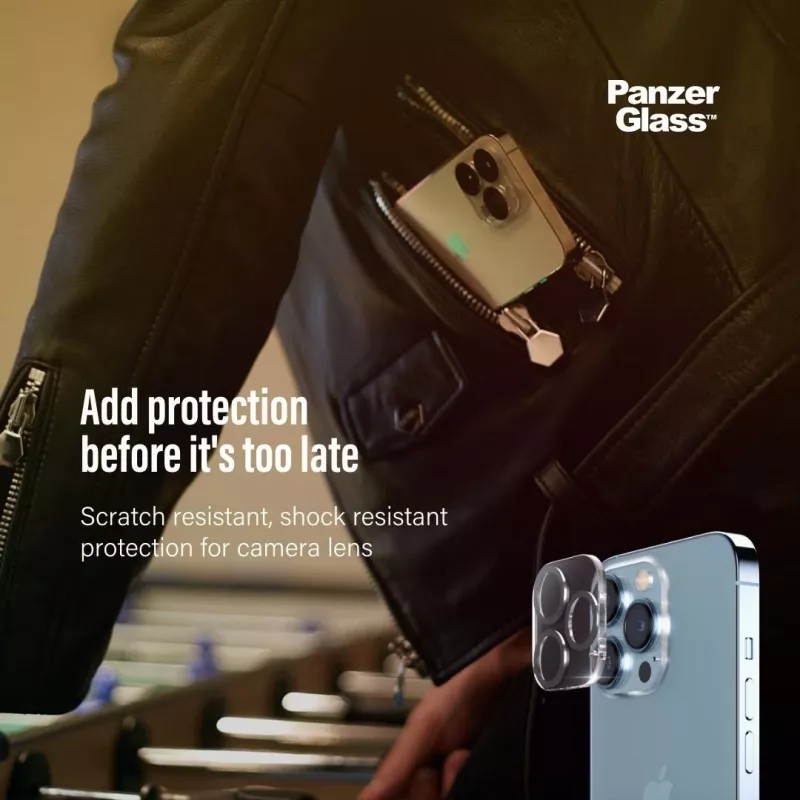 Apsauginis fotoaparato lęšio stiklas PanzerGlass Apple iPhone 13 Pro / 13 Pro Max, atsparus įbrėžimams ir smūgiams