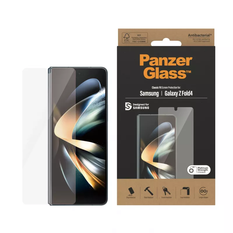 Apsauginis stiklas PanzerGlass Samsung Galaxy Z Fold4 Antibakterinis Atsparus įbrėžimams
