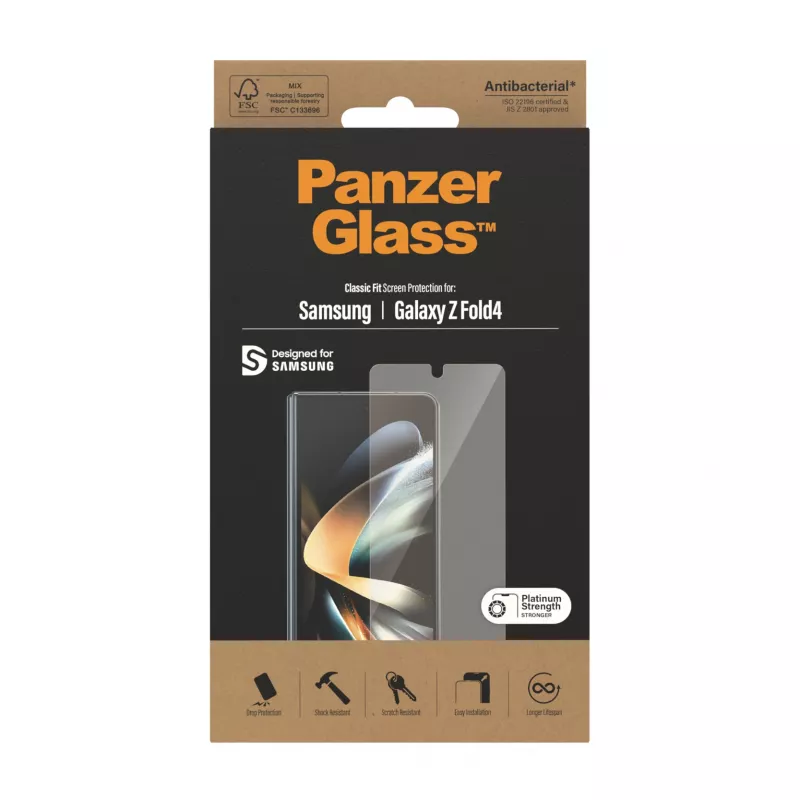 Apsauginis stiklas PanzerGlass Samsung Galaxy Z Fold4 Antibakterinis Atsparus įbrėžimams