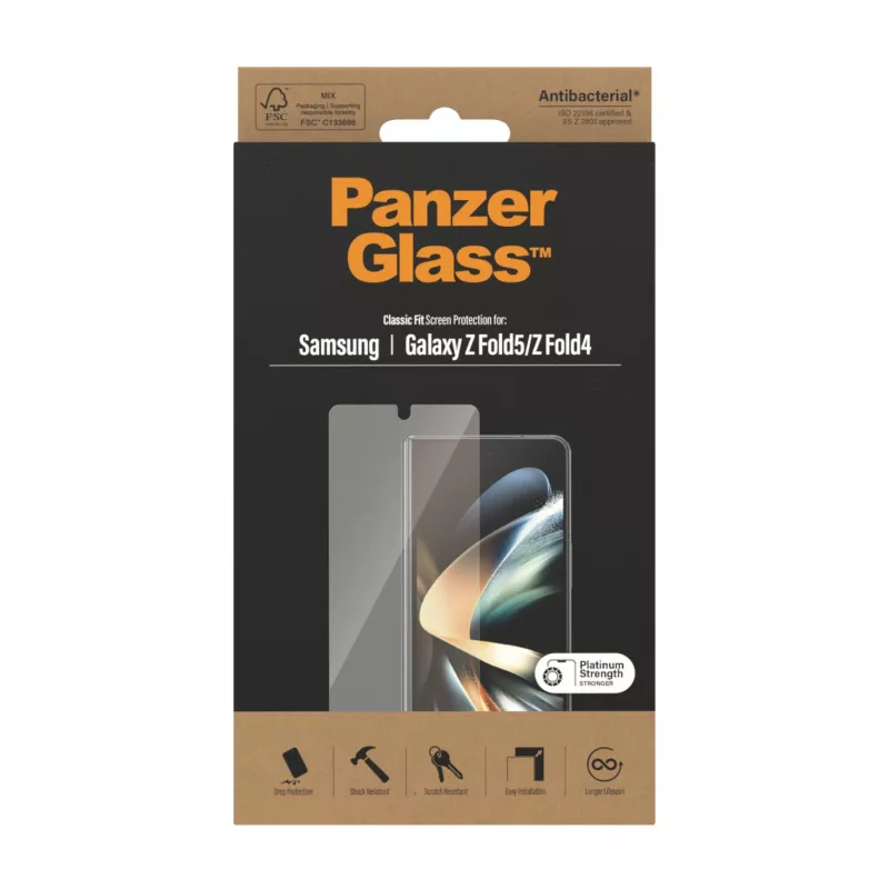 Apsauginis stiklas PanzerGlass Samsung Galaxy Z Fold4 Antibakterinis Atsparus įbrėžimams
