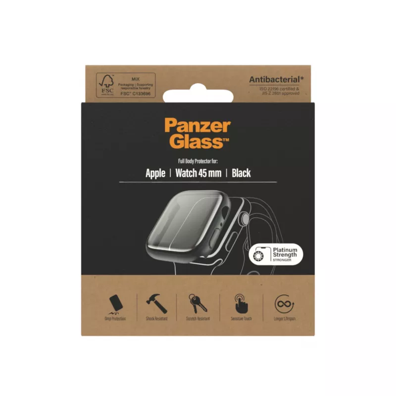PanzerGlass ® Viso korpuso apsauga Apple Watch Series 9 | 8 | 7 | 45 mm | Juoda