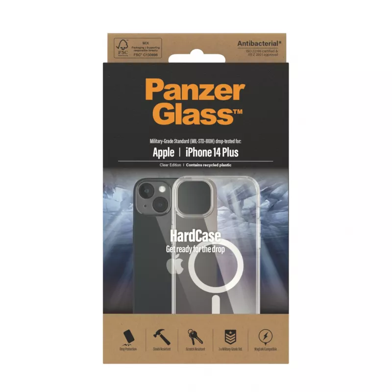 PanzerGlass ® HardCase Skaidrus su Balta MagSafe iPhone 14 Plus