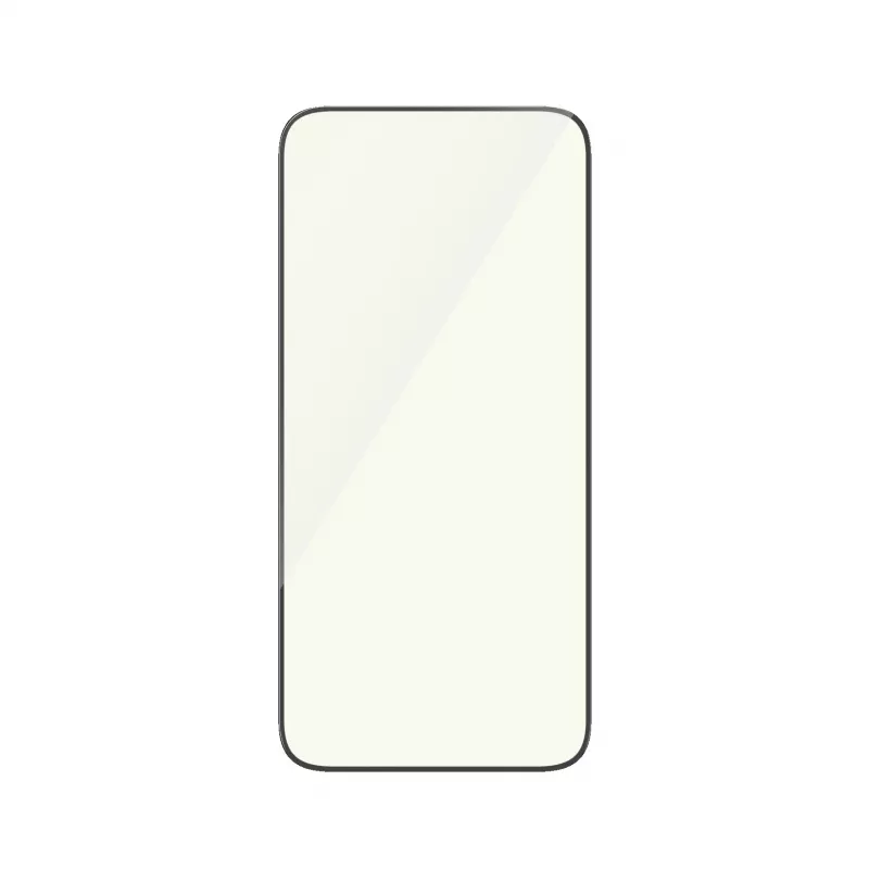 Apsauginis stiklas PanzerGlass Eyecare, skirtas iPhone 15 Plus — itin platus, atsparus smūgiams, sausas klijavimas