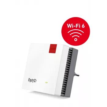 FRITZ!Repeater 1200 AX – belaidis tinklo kartotuvas, Wi-Fi 6, 2400 Mbit/s, Gigabit LAN, baltas