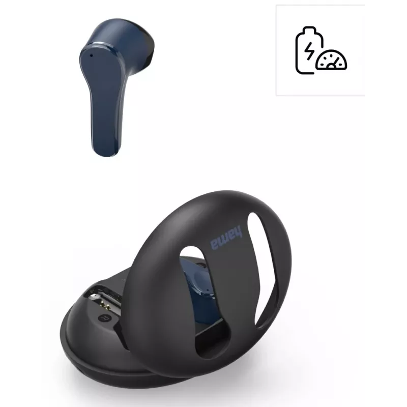 Hama Spirit Unchained belaidės ausinės TWS į ausį, skambučiai/muzika, Bluetooth, juoda/mėlyna