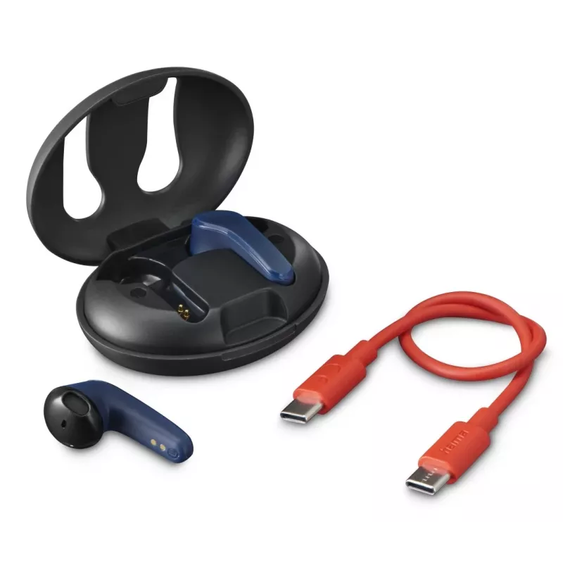 Hama Spirit Unchained belaidės ausinės TWS į ausį, skambučiai/muzika, Bluetooth, juoda/mėlyna