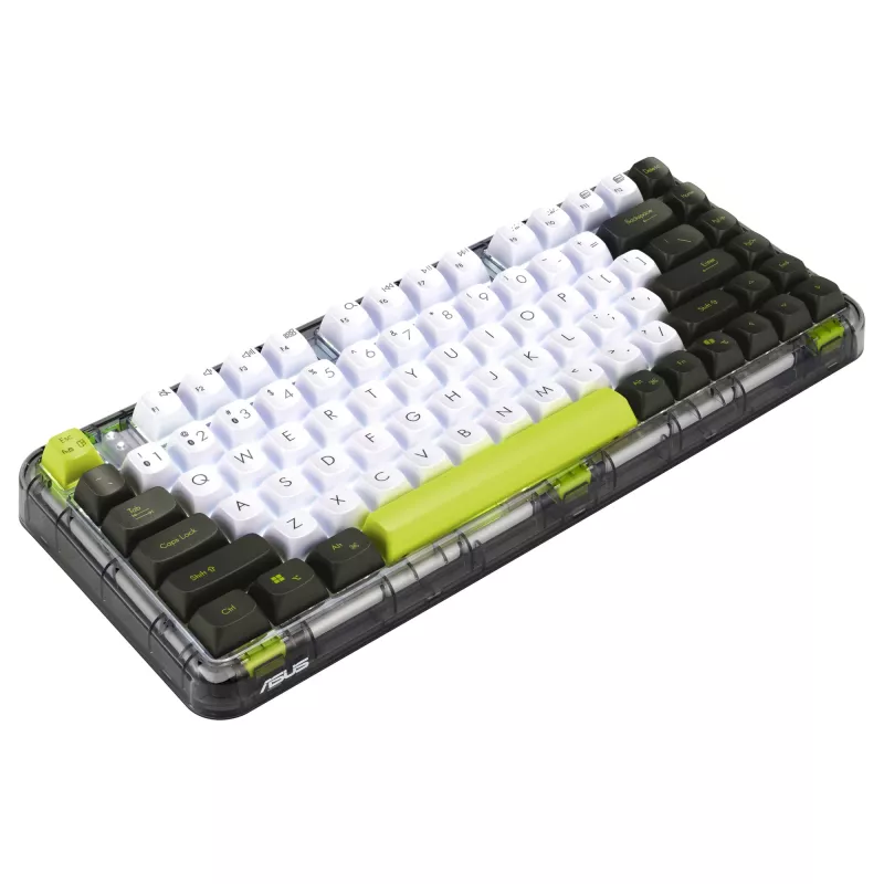 Mechaninė klaviatūra ASUS Jelly75 KD201, 75 % išdėstymas, USB, RF belaidis ir Bluetooth, įvairiaspalvė
