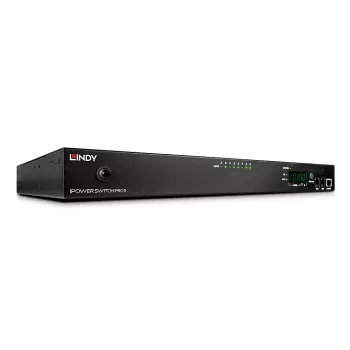 Lindy IPower Switch Pro 8 – nuotolinis maitinimo valdiklis per IP, 8 lizdai, C14 jungtis, juoda, plieninis korpusas