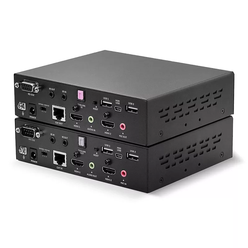 Lindy 100m Cat.6 Dual Head HDMI, USB ir RS-232 praplėtimo rinkinys, siųstuvas ir imtuvas, laidinis, 100 m, Cat6, 1920 x 1080 pikseliai, juoda