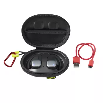 Hama Spirit Athletics belaidės ausinės True Wireless Stereo (TWS) su kabliuku sportui Bluetooth juodos