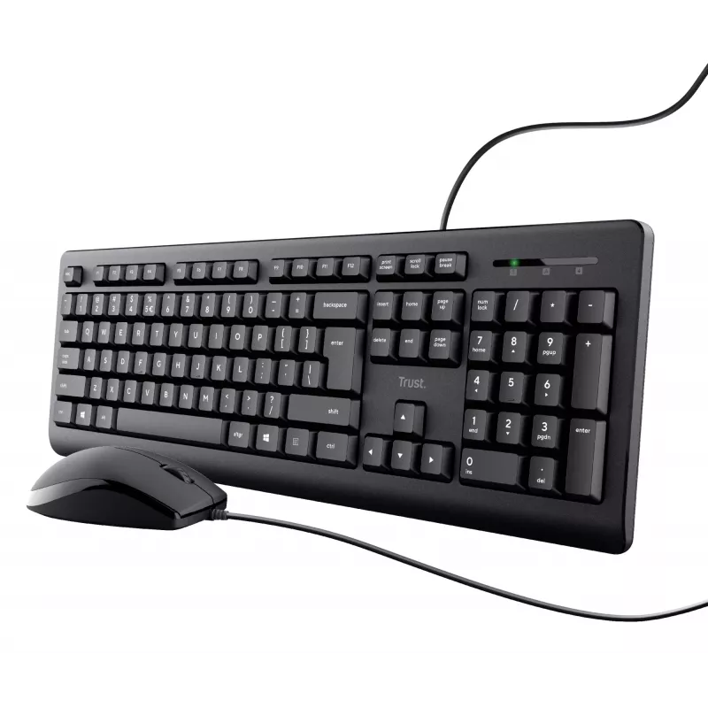 Trust TKM-250 klaviatūra su pele, laidas, USB, QWERTZ vokiškas, juoda
