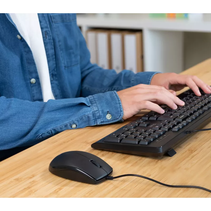 Trust TKM-250 klaviatūra su pele, laidas, USB, QWERTZ vokiškas, juoda