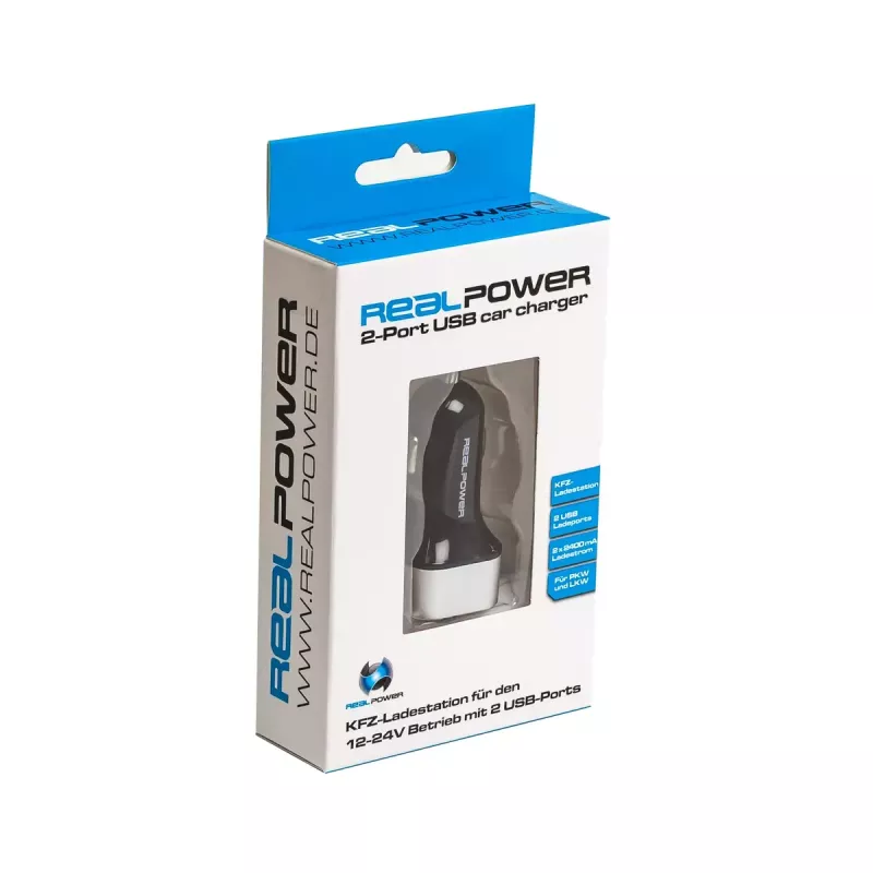 Automobilinis įkroviklis RealPower 176635 Universal Juodas Sidabrinis