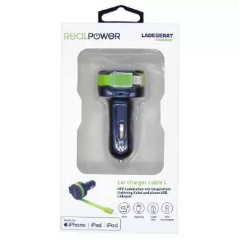 Automobilinis įkroviklis RealPower 257637 Universal Black Green