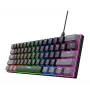 Trust GXT 867 Acira klaviatūra žaidimams USB QWERTZ vokiška juoda pilka 60% mechaninė RGB
