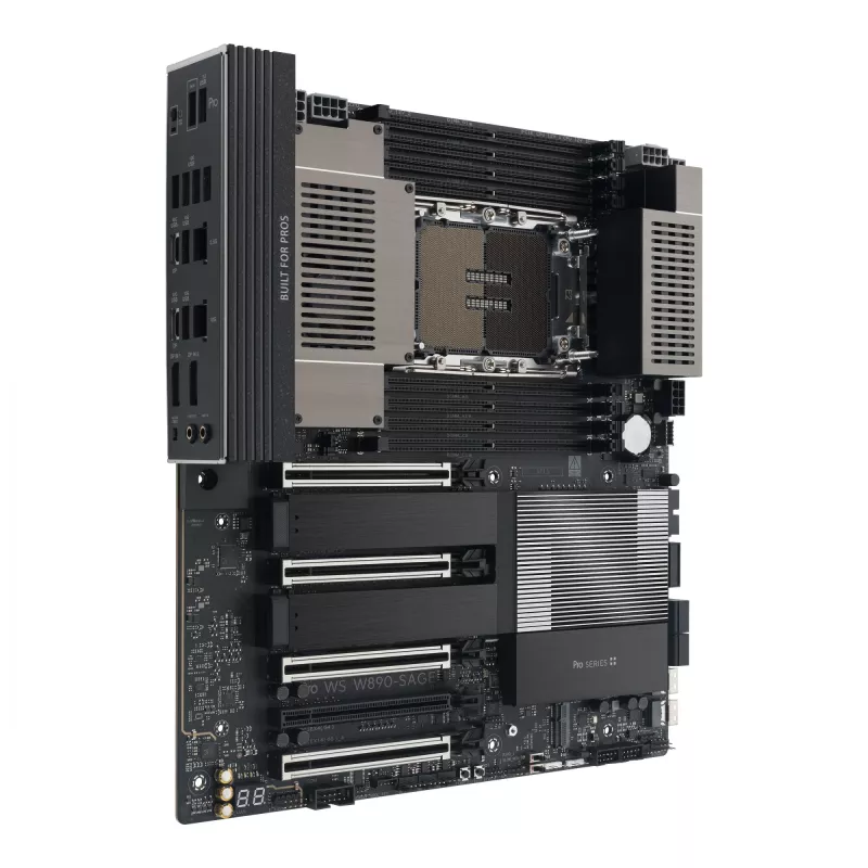 Motininė plokštė ASUS PRO WS W890-SAGE – Intel W890, LGA 4710-2, CEB, 8× DIMM, DDR5, keturių kanalų, 2.5G ir 10G Ethernet