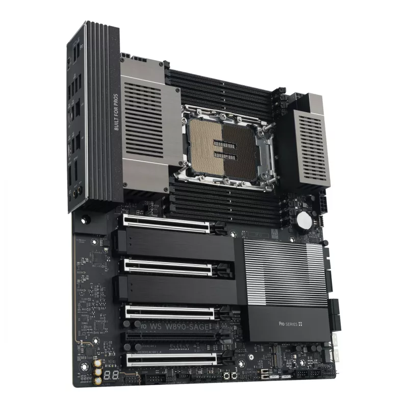 Motininė plokštė ASUS PRO WS W890-SAGE – Intel W890, LGA 4710-2, CEB, 8× DIMM, DDR5, keturių kanalų, 2.5G ir 10G Ethernet