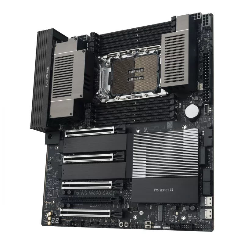 Motininė plokštė ASUS PRO WS W890-SAGE – Intel W890, LGA 4710-2, CEB, 8× DIMM, DDR5, keturių kanalų, 2.5G ir 10G Ethernet