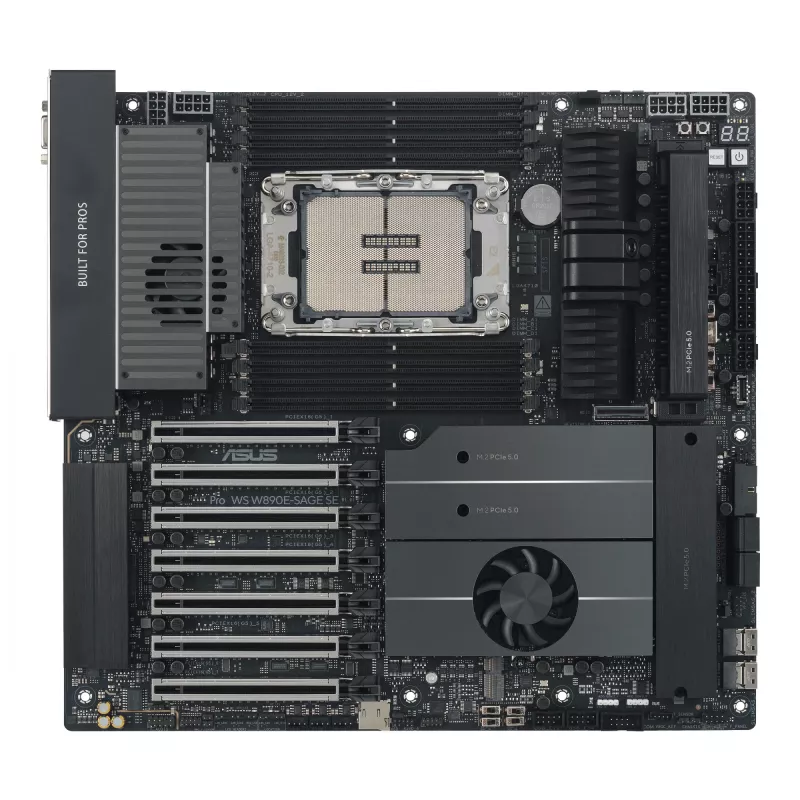 Pagrindinė plokštė ASUS Pro WS W890E-SAGE SE — Intel W890, LGA 4710-2, EEB, 8x DIMM DDR5, aštuonių kanalų, 10GbE