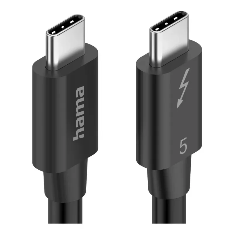 Hama USB-C Thunderbolt 5 kabelis, 80 Gbit/s, 5 A, 240 W, 8K, 1 m