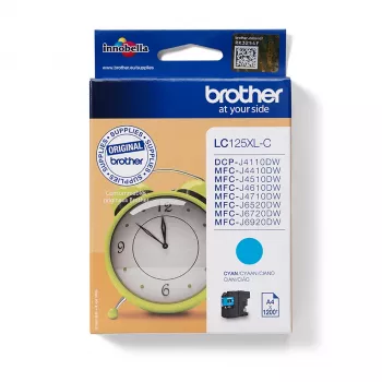 Brother LC-125XLC originali didelės talpos rašalo kasetė, ciangeros spalvos, 1 vnt.