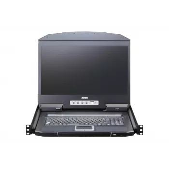 Rack konsolė ATEN CL3116NX 47 cm (18,5 colio) LCD 1366x768 USB/PS2 VGA 1U Metalas/Plastikas Juoda